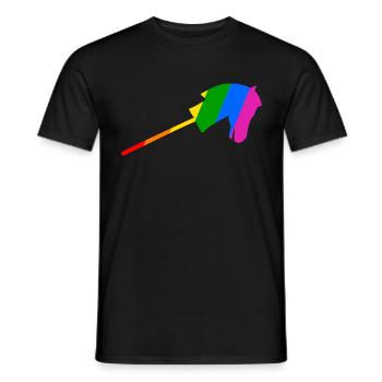 Stockpferdreiten im Regenbogen - Männer T-Shirt - Schwarz - Vorne - AI Model Male 178 light (178cm)