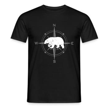 Compass with polar bear | Nordland - Men's T-Shirt - black - Front - AI Model Male 178 light (178cm)