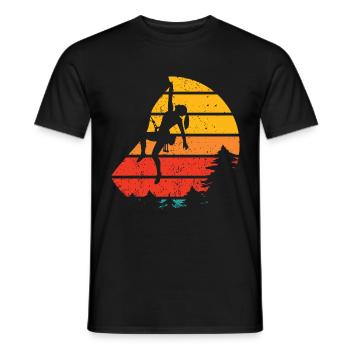 Trad Climbing Rock Climbing - Men's T-Shirt - black - Front - AI Model Male 178 light (178cm)