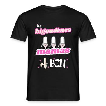 Les Bigoudènes MAMAS de Bretagne BZH - T-shirt homme - noir - Devant - AI Model Male 178 light (178cm)