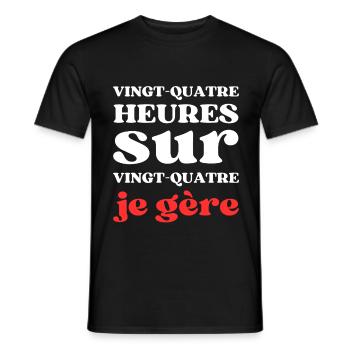 VINGT QUATRE 3 - T-shirt homme - noir - Devant - AI Model Male 178 light (178cm)