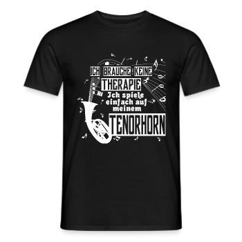 Ich brauche nur mein Tenorhorn - Männer T-Shirt - Schwarz - Vorne - AI Model Male 178 light (178cm)