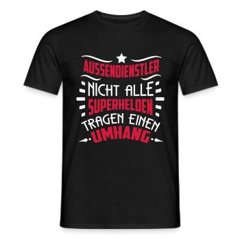 Aussendienstler! Superheld ohne Umhang-SHIRTBUBBLE - Männer T-Shirt - Schwarz - Vorne - AI Model Male 178 light (178cm)