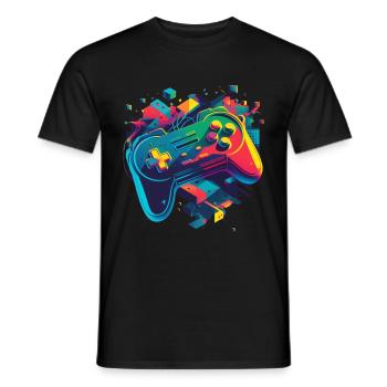 Retro Konsole - Männer T-Shirt - Schwarz - Vorne - AI Model Male 178 light (178cm)