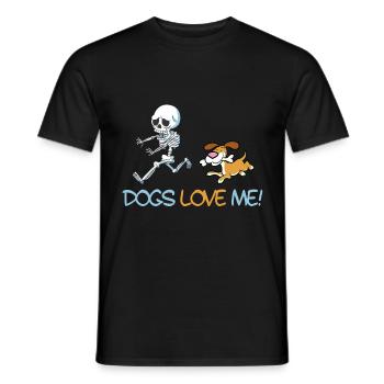 squelette chien Halloween idée cadeau hommes femmes - T-shirt homme - noir - Devant - AI Model Male 178 light (178cm)