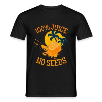 100% juice no seeds - lustig, sommer, urlaub - Männer T-Shirt - Schwarz - Vorne - AI Model Male 178 light (178cm)