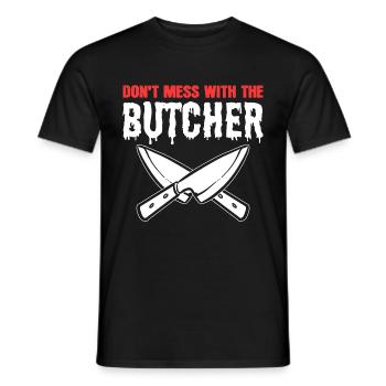 Mach dich nicht an Metzger Geschenk - Männer T-Shirt - Schwarz - Vorne - AI Model Male 178 light (178cm)