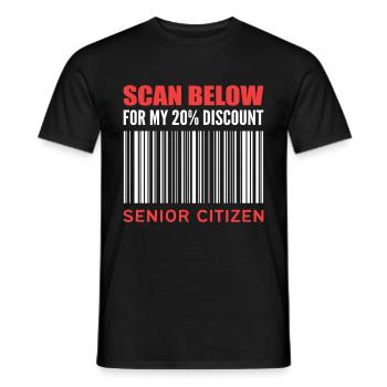 20% Discount Humorous Person Gift - Men's T-Shirt - black - Front - AI Model Male 178 light (178cm)