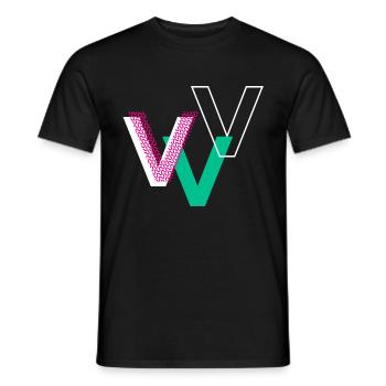 Lettre V - T-shirt homme - noir - Devant - AI Model Male 178 light (178cm)