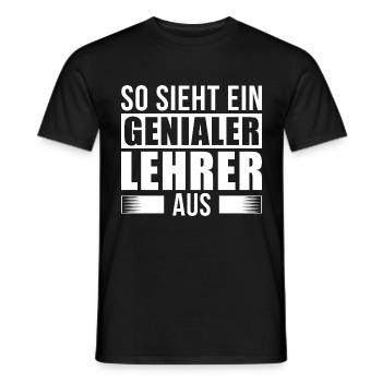 Genialer Lehrer - Männer T-Shirt - Schwarz - Vorne - AI Model Male 178 light (178cm)