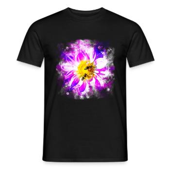 gxp bees on flower splatter watercolor - Men's T-Shirt - black - Front - AI Model Male 178 light (178cm)