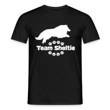 Sheltie Team Design - Men's T-Shirt - black - Front - AI Model Male 178 light (178cm)