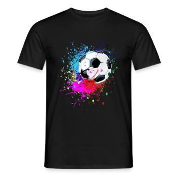 Colorful soccer splash design - Men's T-Shirt - black - Front - AI Model Male 178 light (178cm)