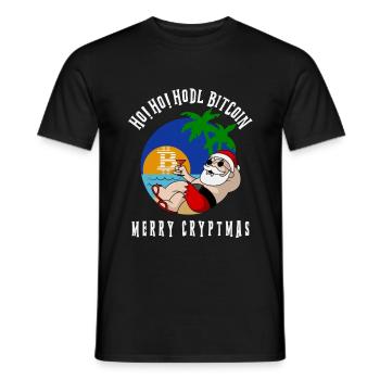 Idée cadeau de Noël BITCOIN pour les traders de crypto - T-shirt homme - noir - Devant - AI Model Male 178 light (178cm)