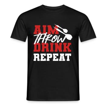 Target throwing drink. Strong Drinker Gift - Men's T-Shirt - black - Front - AI Model Male 178 light (178cm)