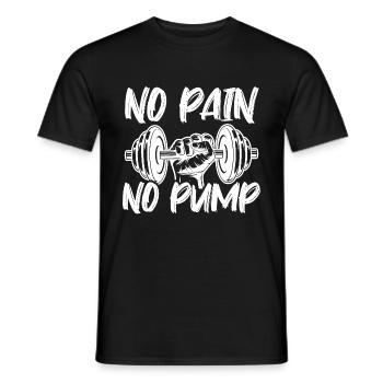 No Pain no Pump Gym - Men's T-Shirt - black - Front - AI Model Male 178 light (178cm)
