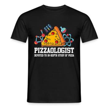 Pizza Student Pizzaologist Pizza Chef - Men's T-Shirt - black - Front - AI Model Male 178 light (178cm)