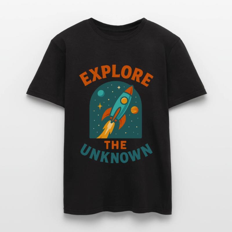 Rocket in Space - Explore the Unknown Men’s T-shirt
