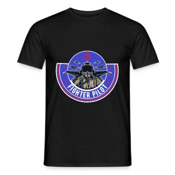 Jet Airplane Fighter Pilot Shirt Airplane - Men's T-Shirt - black - Front - AI Model Male 178 light (178cm)