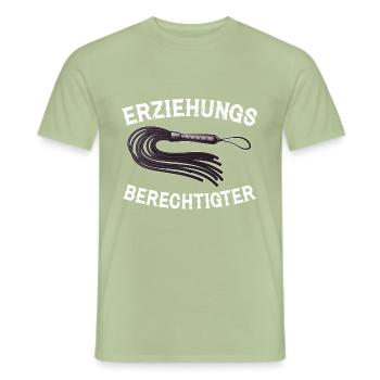 Erziehungsberechtigter BDSM Bondage Erotik lustig - Männer T-Shirt - Sage - Vorne - AI Model Male 178 light (178cm)