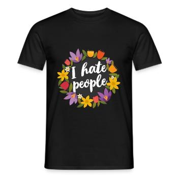 Je déteste les déclarations de personnes je déteste les gens - T-shirt homme - noir - Devant - AI Model Male 178 light (178cm)