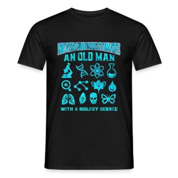 Biologie Biology Mikroskop Wissenschaft Geschenke - Männer T-Shirt - Schwarz - Vorne - AI Model Male 178 light (178cm)