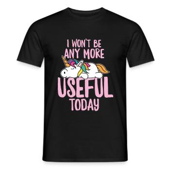 Funny Unicorn Unicorn Being Lazy Fun Gift - Men's T-Shirt - black - Front - AI Model Male 178 light (178cm)