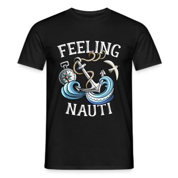 Beautiful sailor sea nautical waves regatta gift - Men's T-Shirt - black - Front - AI Model Male 178 light (178cm)