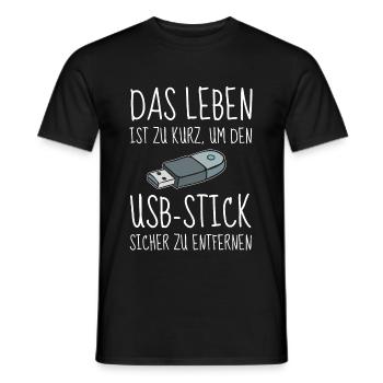Office Humor Funny USB Flash Drive Office Fun Computer - Men's T-Shirt - black - Front - AI Model Male 178 light (178cm)
