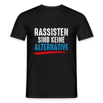 Rassisten sind keine Alternative Gegen Nazis Demo - Männer T-Shirt - Schwarz - Vorne - AI Model Male 178 light (178cm)