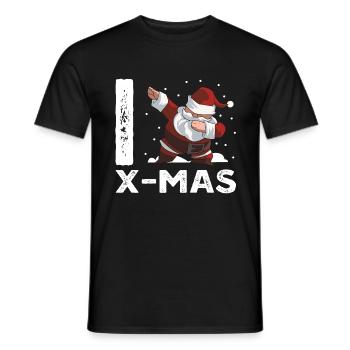 J'adore Noël tamponner le père Noël - T-shirt homme - noir - Devant - AI Model Male 178 light (178cm)