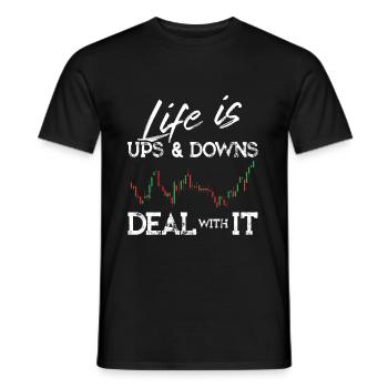 Daytrader Motivation Stock Forex Trading Geschenk - Männer T-Shirt - Schwarz - Vorne - AI Model Male 178 light (178cm)