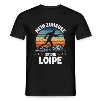 Mein Zuhause ist die Loipe Langläufer Langlauf Fun - Männer T-Shirt - Schwarz - Vorne - AI Model Male 178 light (178cm)