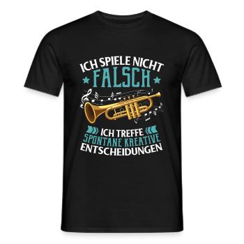 Lustiger Spruch Trompete Trompeter Bigband Musiker - Männer T-Shirt - Schwarz - Vorne - AI Model Male 178 light (178cm)