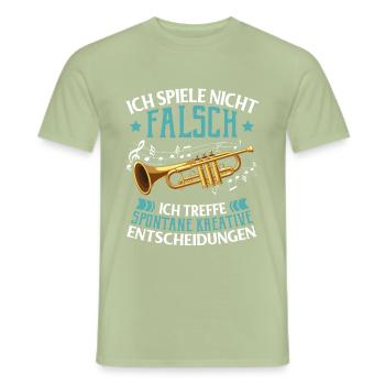 Lustiger Spruch Trompete Trompeter Bigband Musiker - Männer T-Shirt - Sage - Vorne - AI Model Male 178 light (178cm)