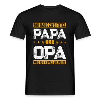 Papa Opa zwei Titel Vatertag Opa Loading Geschenk - Männer T-Shirt - Schwarz - Vorne - AI Model Male 178 light (178cm)