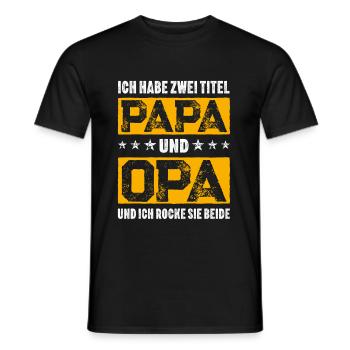 Ich habe zwei Titel Papa und Opa Opaspruch Danke - Männer T-Shirt - Schwarz - Vorne - AI Model Male 178 light (178cm)