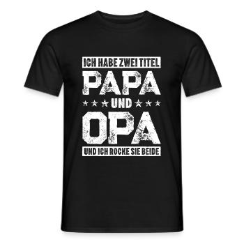 Papa Opa Großvater Ich habe zwei Titel Opageschenk - Männer T-Shirt - Schwarz - Vorne - AI Model Male 178 light (178cm)