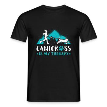 Canicross is my Therapy Running Running Dog Women - Men's T-Shirt - black - Front - AI Model Male 178 light (178cm)
