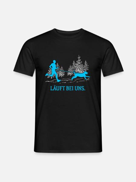 Läuft bei uns Canicross Hundesport Laufen Männer - Männer T-Shirt - Schwarz