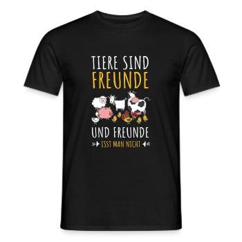 Tiere sind Freunde Vegan Leben Veganer Veganerin - Männer T-Shirt - Schwarz - Vorne - AI Model Male 178 light (178cm)