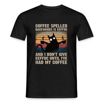 Café épelé à l'envers est caféine eeffoc café - T-shirt homme - noir - Devant - AI Model Male 178 light (178cm)