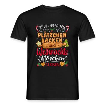 Plätzchen backen Weihnachtsmärchen Weihnachten - Männer T-Shirt - Schwarz - Vorne - AI Model Male 178 light (178cm)