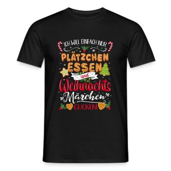 Plätzchen essen Weihnachtsmärchen Weihnachten - Männer T-Shirt - Schwarz - Vorne - AI Model Male 178 light (178cm)