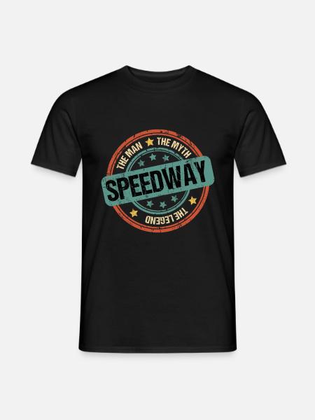 Żużel Motocykl Motocykl Tata Vintage Śmieszne - T-shirt męski - czarny