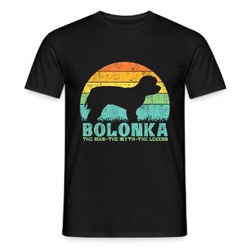 Bolonka Zwetna Chien Papa Papa Vintage Style Rétro - T-shirt homme - noir - Devant - AI Model Male 178 light (178cm)