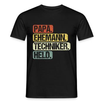 Techniker Abschluss Papa Sprüche Spruch Lustig - Männer T-Shirt - Schwarz - Vorne - AI Model Male 178 light (178cm)