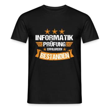 Informatik Studium Prüfung Abschluss bestanden - Männer T-Shirt - Schwarz - Vorne - AI Model Male 178 light (178cm)