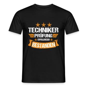 Techniker Abschluss Prüfung bestanden Meister - Männer T-Shirt - Schwarz - Vorne - AI Model Male 178 light (178cm)