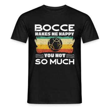 Bocce Ball Player Boules Bocce Makes Me Happy - Men's T-Shirt - black - Front - AI Model Male 178 light (178cm)